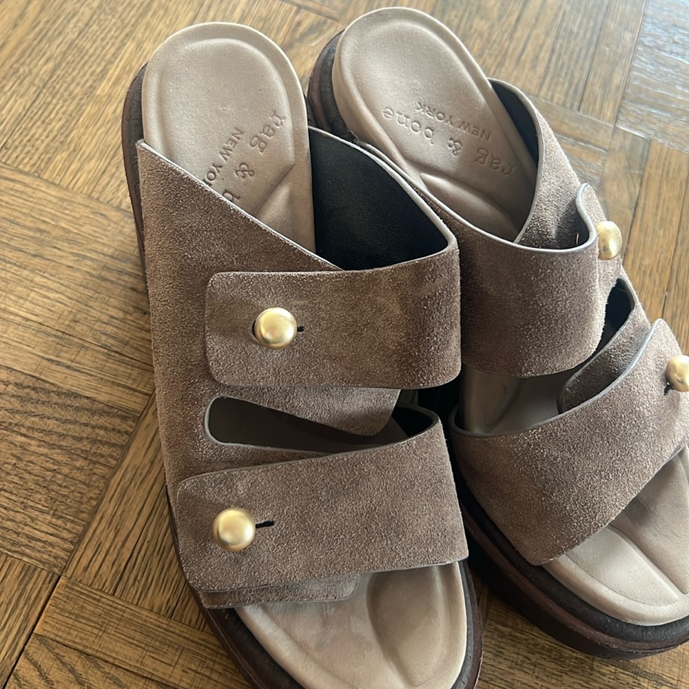 Rag and Bone wedges brown suede